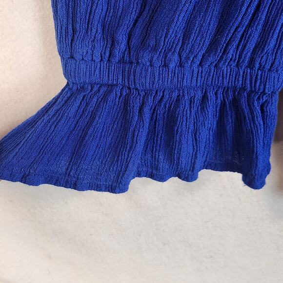 INC International Concepts Women’s Peasant Blouse XL Blue Relaxed Fit EUC - Picture 6 of 14